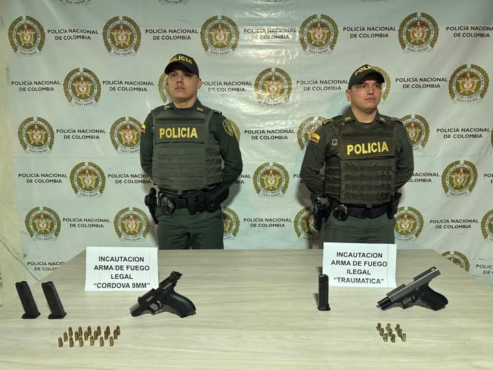 #guamalmeta Policía incautó un arma de fuego y un arma traumática en