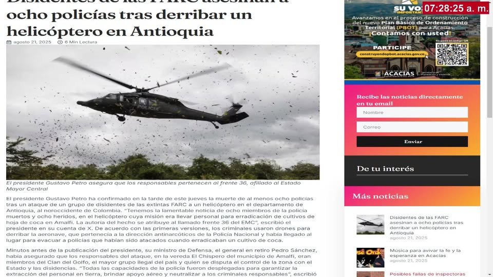 Las noticias para hoy viernes 22 de Agosto de 2025. Ataques terroristas