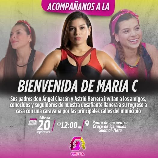 INVITACIÓN AL RECIBIMIENTO DE MARÍA CAMILA CHACÓN HERRERA – LA DESAFIANTE LLANERA