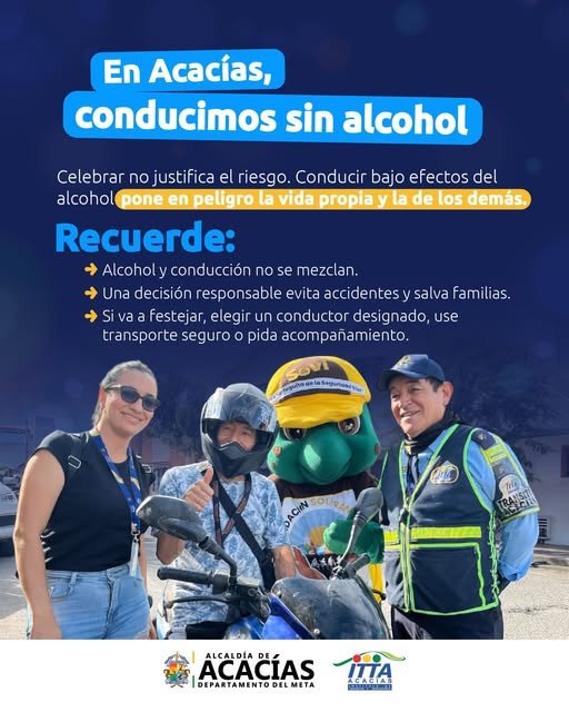 EN ACACÍAS CELEBRAMOS CON RESPONSABILIDAD. Conducir bajo los efectos del alcohol pone