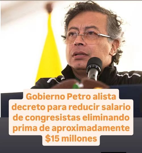 Gobierno Petro alista decreto para reducir salario de congresistas eliminando prima de