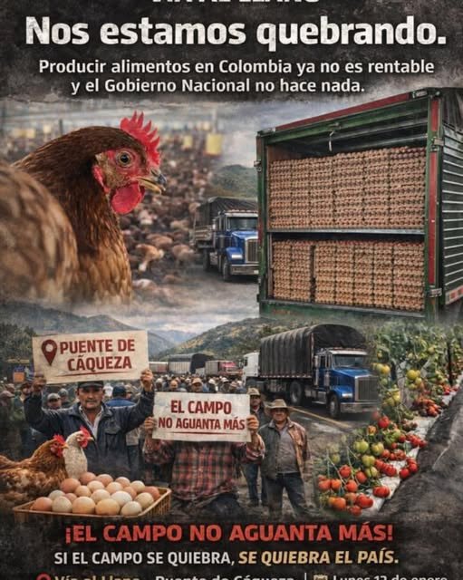 Sector avícola informa la realización de una manifestación pacífica en la vía