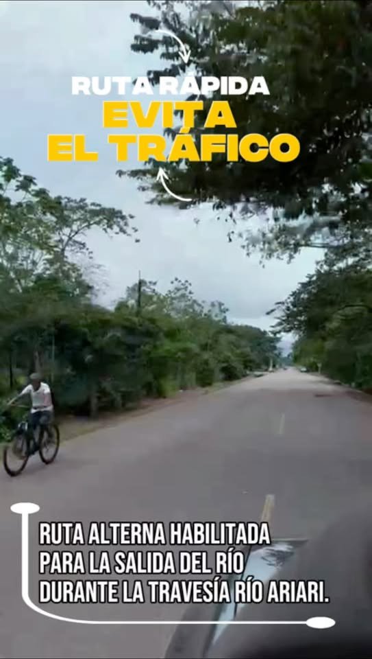 Ruta alterna habilitada durante la Travesía Río Ariari. Con el fin de