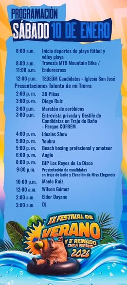 Programación de hoy sábado del Festival de Verano. Los invitamos a disfrutar