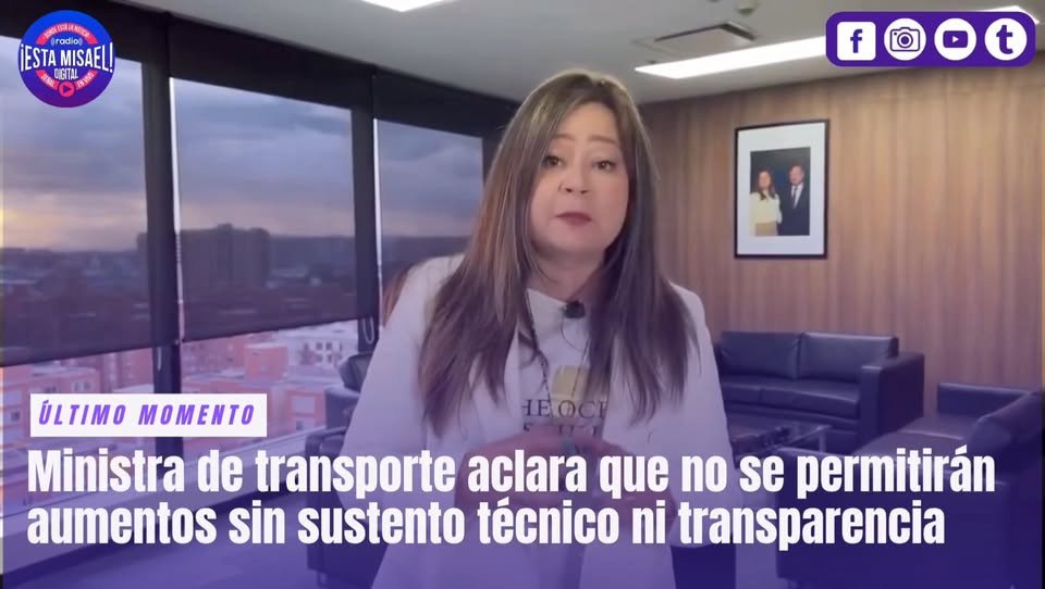 Ministra de transporte aclara que no se permitirán aumentos sin sustento técnico