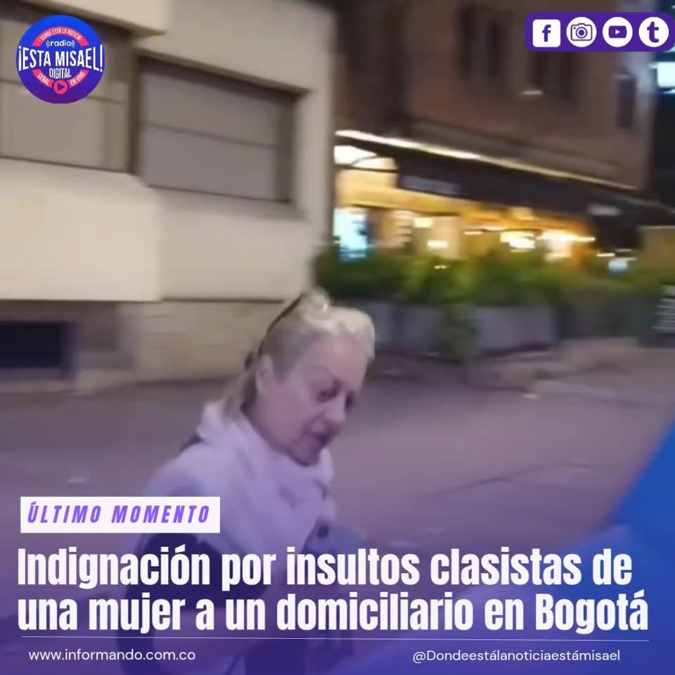 Indignación por insultos clasistas de una mujer a un domiciliario en Bogotá