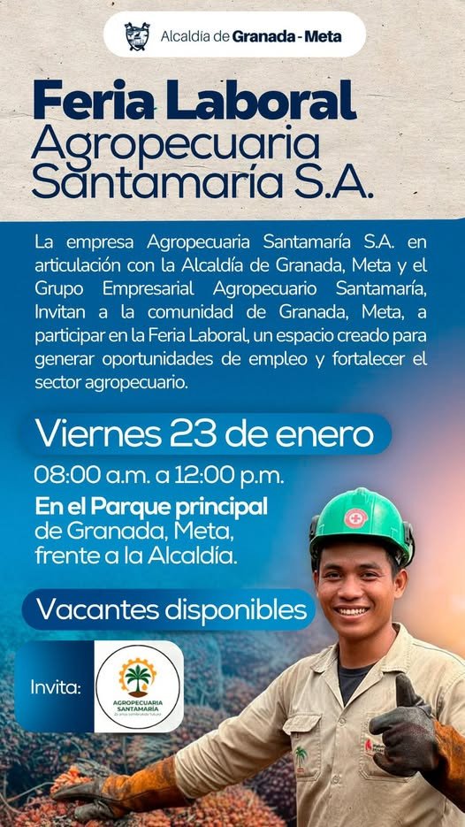 Feria Laboral Agropecuaria en Granada. Los invitamos a participar en este espacio