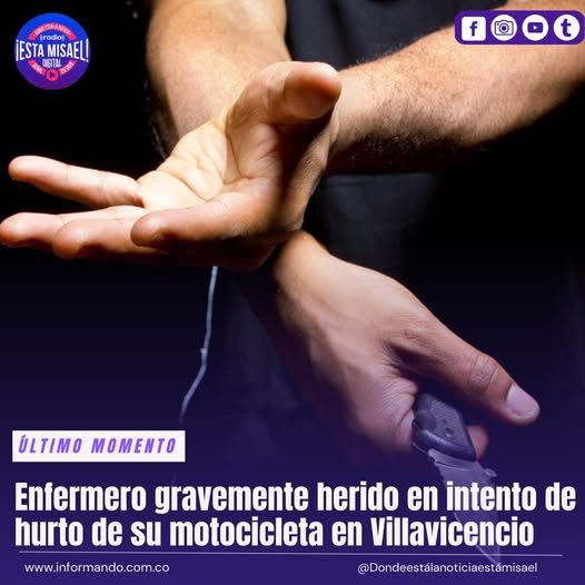 Enfermero gravemente herido en intento de hurto de su motocicleta en Villavicencio