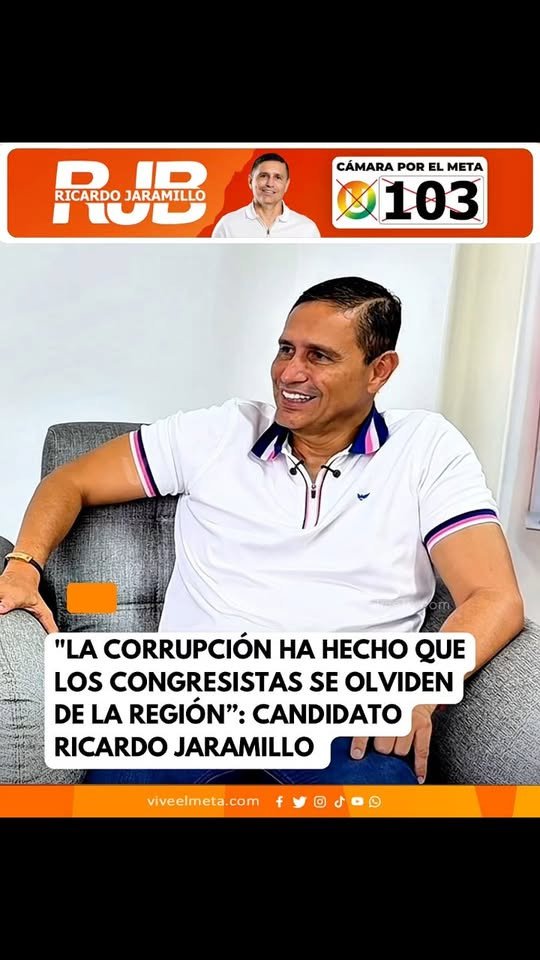 El candidato a la Cámara de Representantes por el Meta, Ricardo Jaramillo,