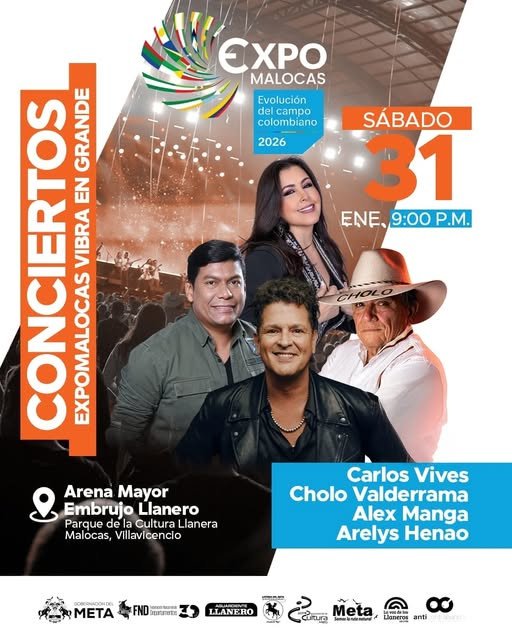 Expomalocas 2026 reunirá a grandes figuras de la música en Villavicencio Expomalocas